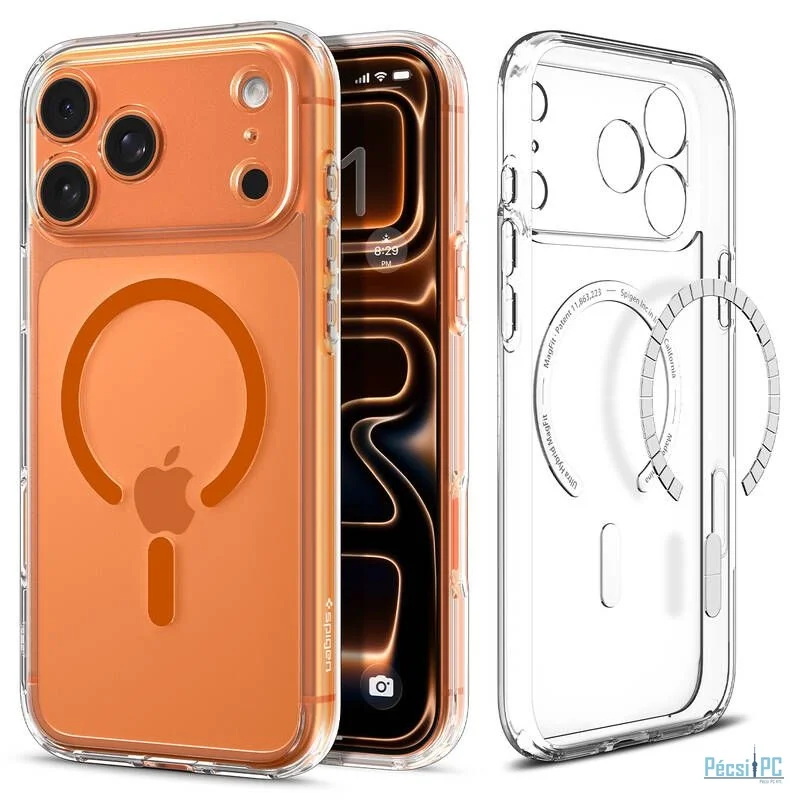 Spigen Ultra Hybrid MagSafe case for iPhone 17 Pro Max Clear Orange