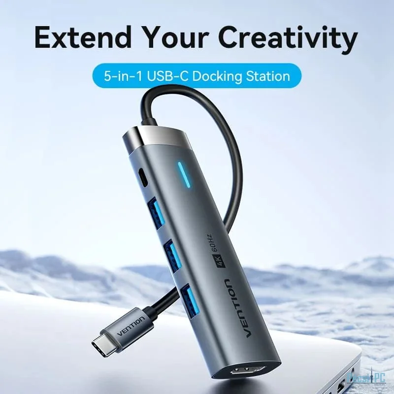 Vention 5-in-1 USB-C Docking Station Black