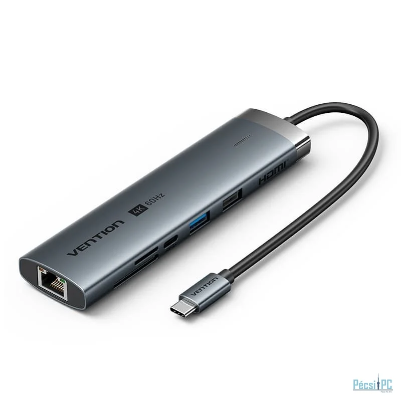 Vention 8-in-1 USB-C Docking Station Grey