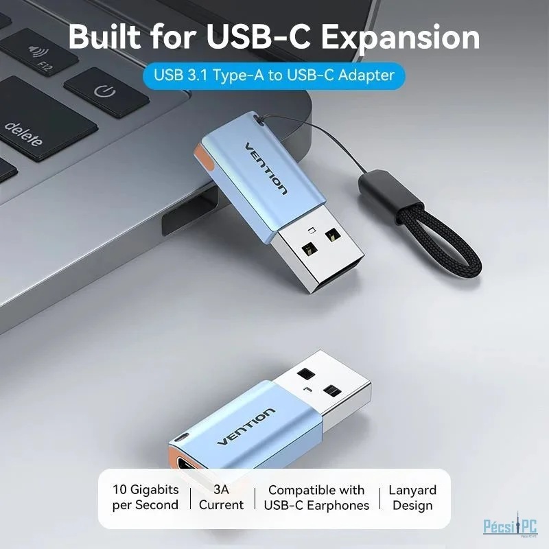 Vention USB 3.1 Type-A Male to USB-C Female Adapter Blue