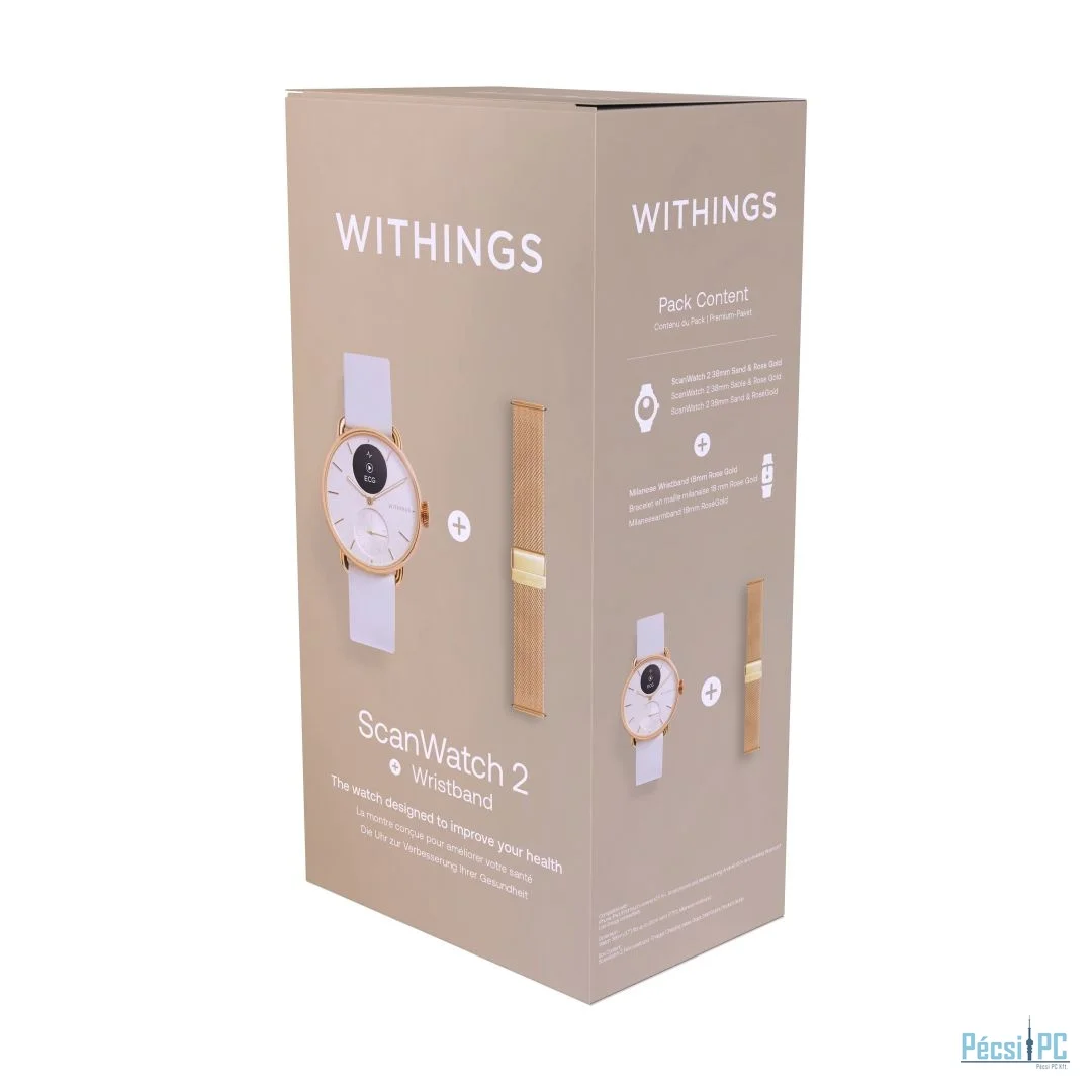 Withings Scanwatch 2 38mm including Milanese wristband Rose Gold