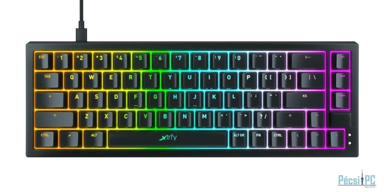 Xtrfy K5 Compact RGB Gaming Kailh Red USB Gaming Keyboard Black UK - Bontott