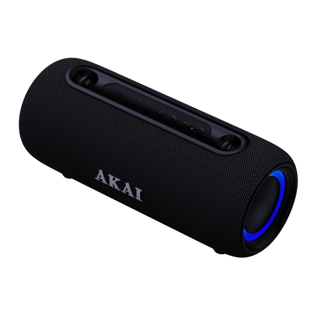 Akai 1.0 Waterproof Portable Bluetooth Speaker 15W Black