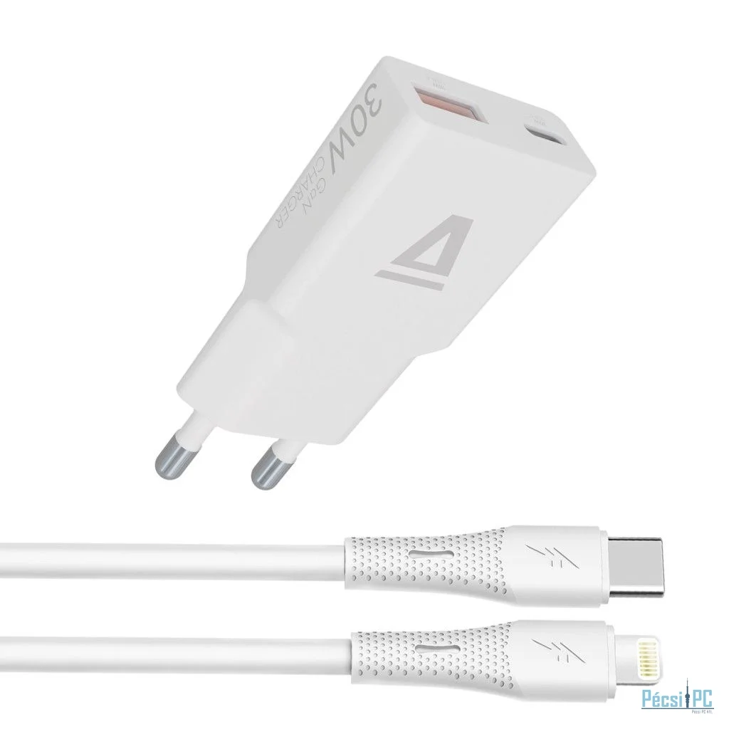 Avax CH6414 GaN charger with Lightning cable White
