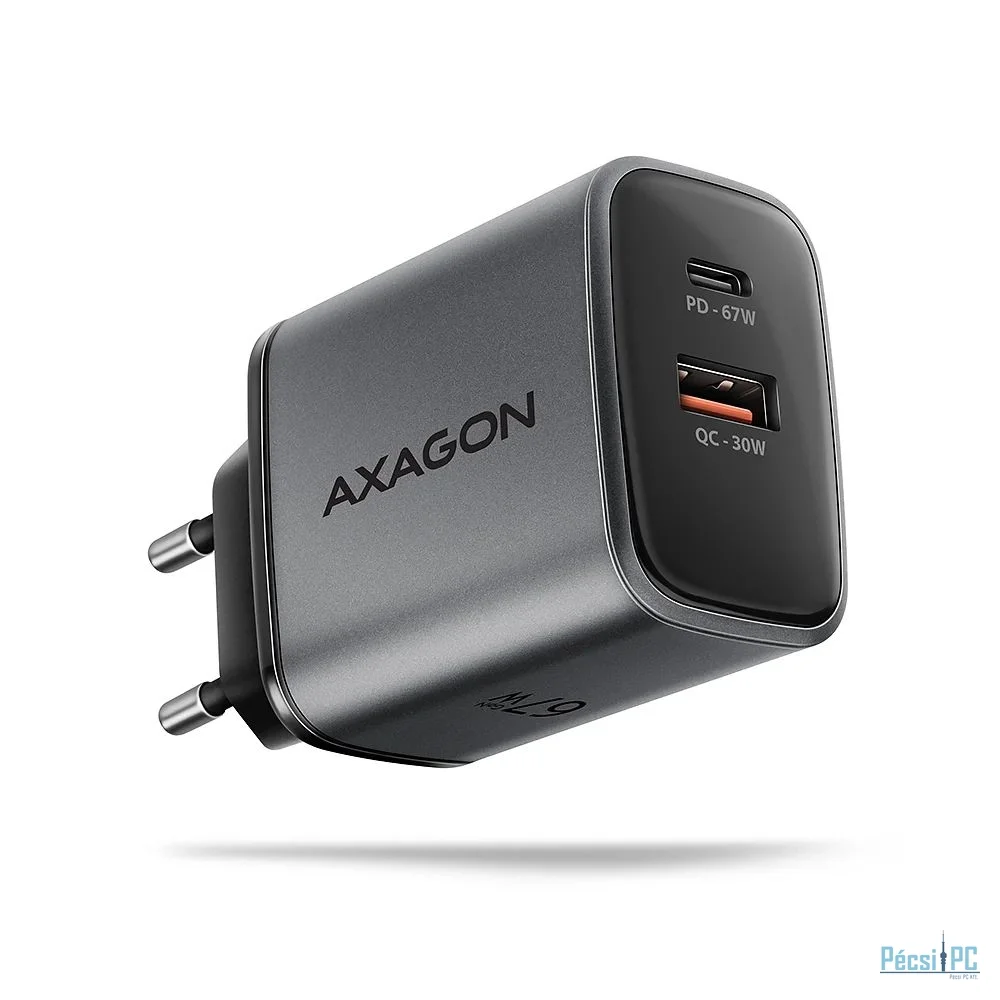 AXAGON ACU-PQ67 PD3.0 & QC4+ 2xOUTPUTS wall charger 67W Black