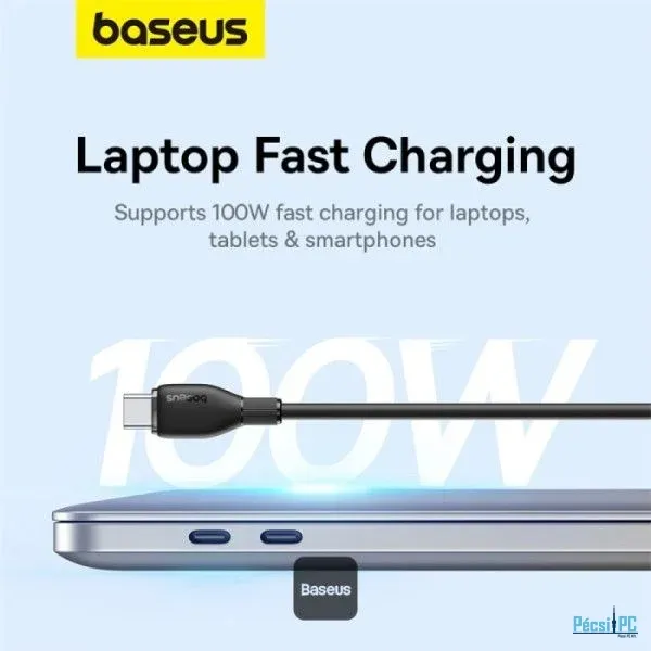 Baseus Pudding Series Fast Charging Cable With High-Speed Data Transmission Type-C to Type-C 100W 5A 1,2m Black
