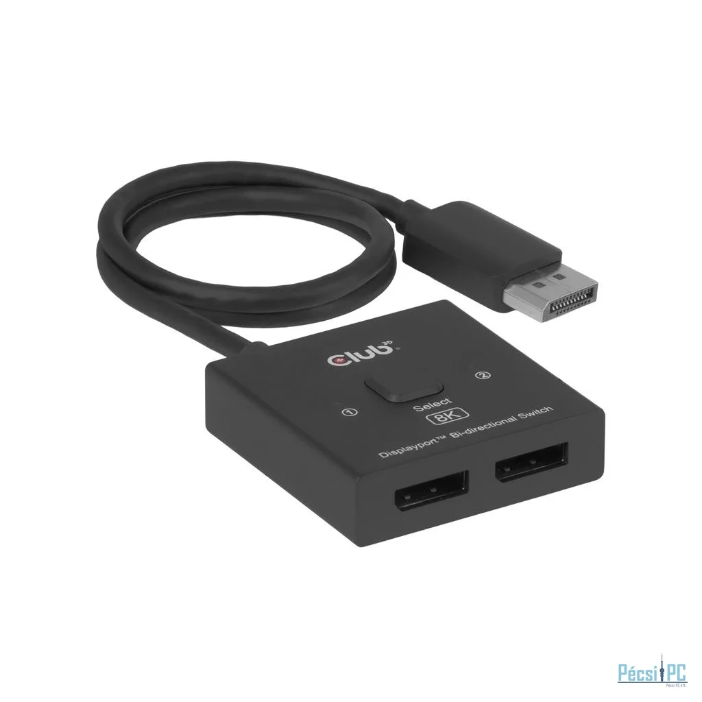 Club3D DisplayPort 2-in-1 Bi-directional Switch 8K