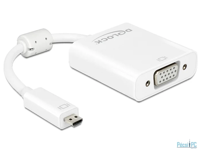 DeLock Adapter HDMI Micro-D male > VGA female with Audio White