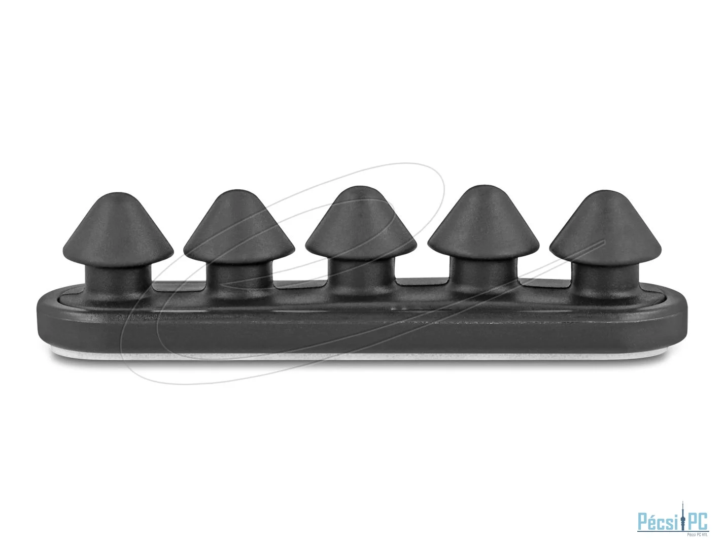 DeLock Cable holder with 5 feed-throughs self-adhesive black set 2 pieces