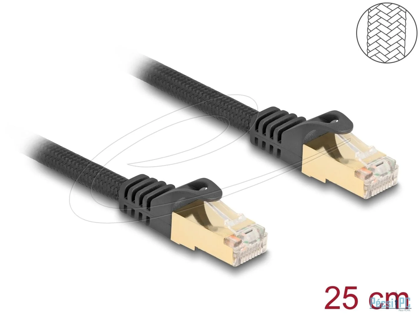 DeLock CAT6A S-FTP Patch Cable 0,25m Black