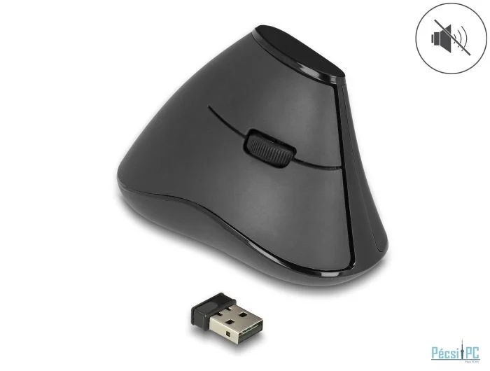 DeLock Ergonomic Wireless Vertical Silent Mouse Black