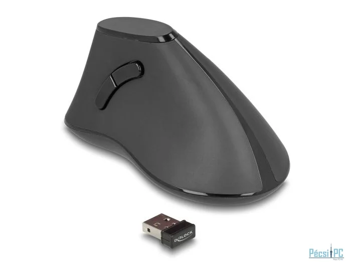 DeLock Ergonomic Wireless Vertical Silent Mouse Black