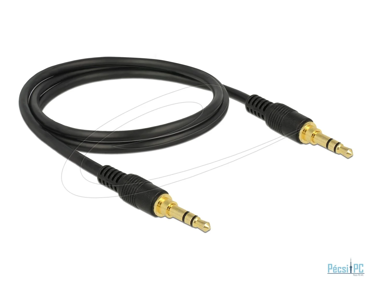 DeLock Stereo Jack Cable 3.5mm 3 pin male to male 1m Black