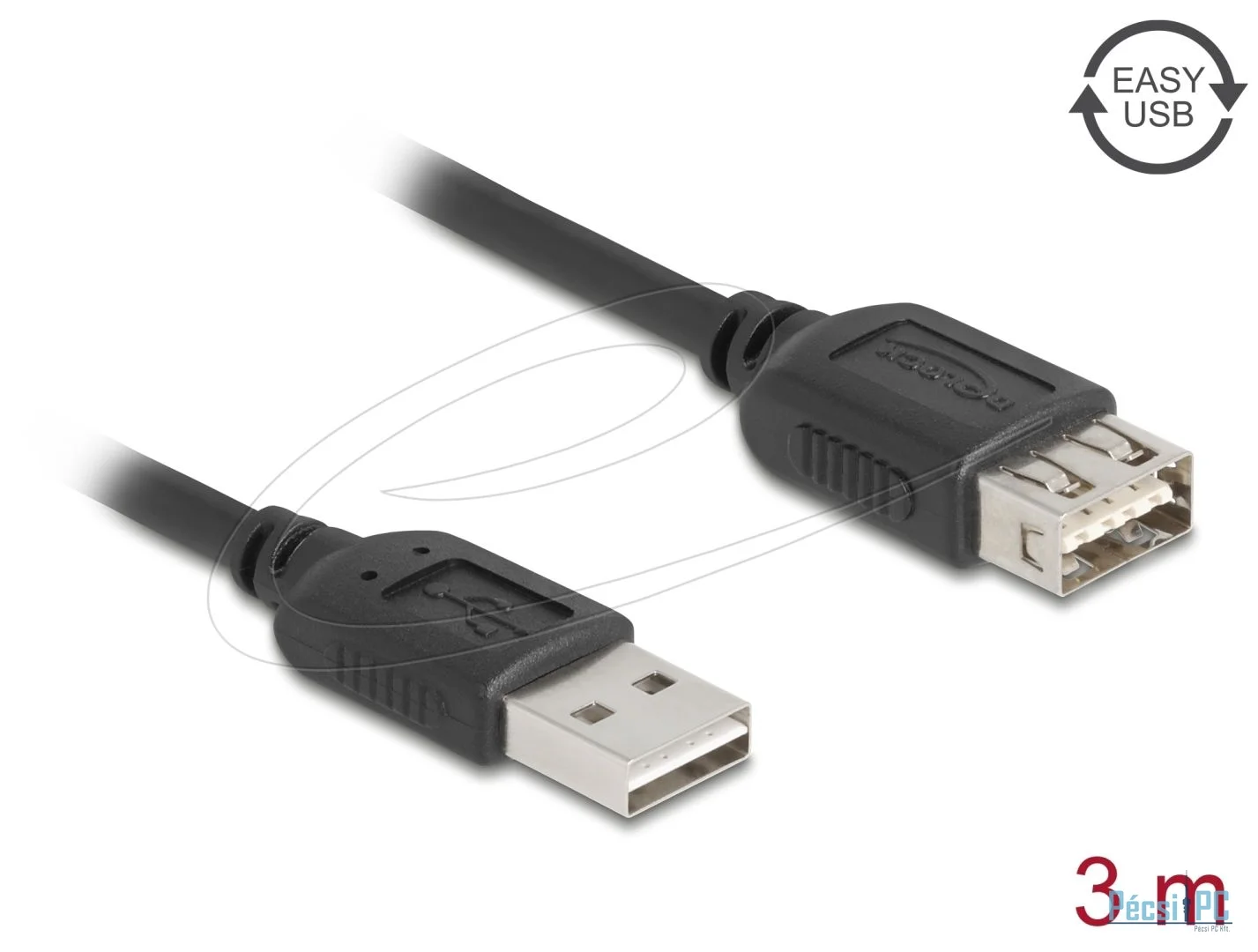 DeLock USB 2.0 extension cable USB Type-A male to USB Type-A female 3m Black