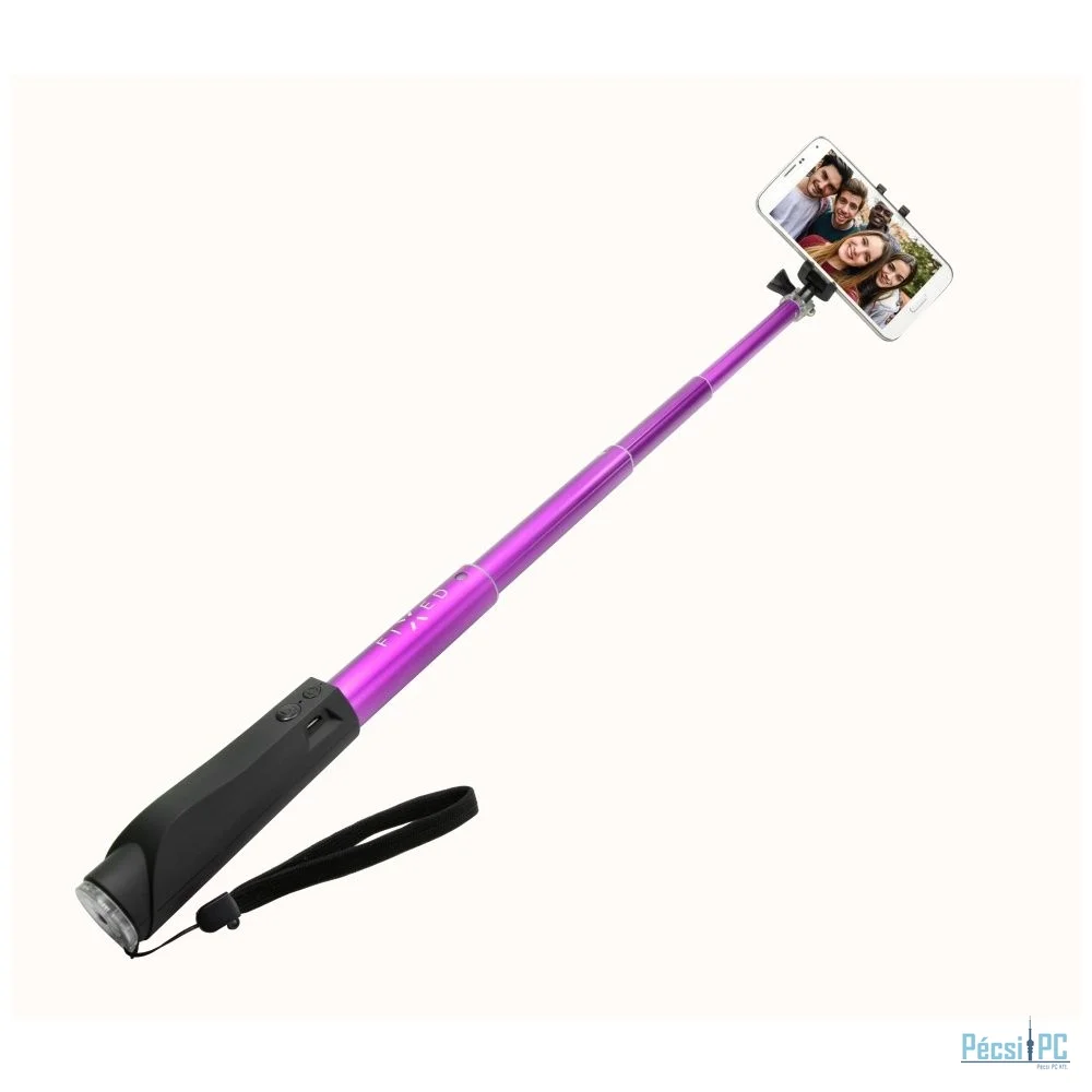 FIXED Teleszkópos szelfibot luxus alumínium kivitelben BT indítóval, rózsaszín