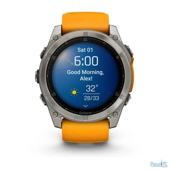 Garmin fenix 8 51mm AMOLED Sapphire with Orange/Graphite Silicone Band