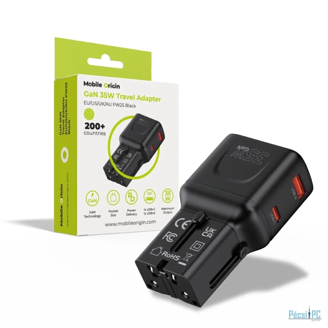 Mobile Origin 35W Travel Adapter EU/US/UK/AU PW25 Black
