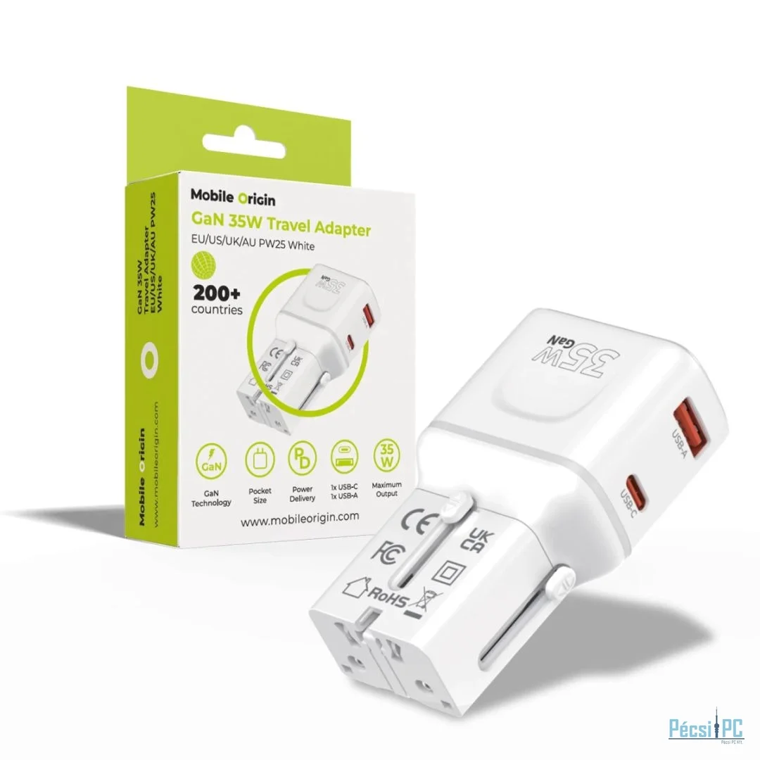 Mobile Origin 35W Travel Adapter EU/US/UK/AU PW25 White