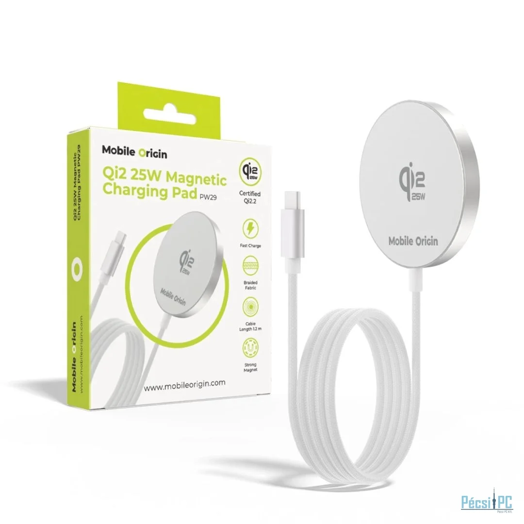 Mobile Origin Qi2 25W Magnetic Charging Pad PW29 White