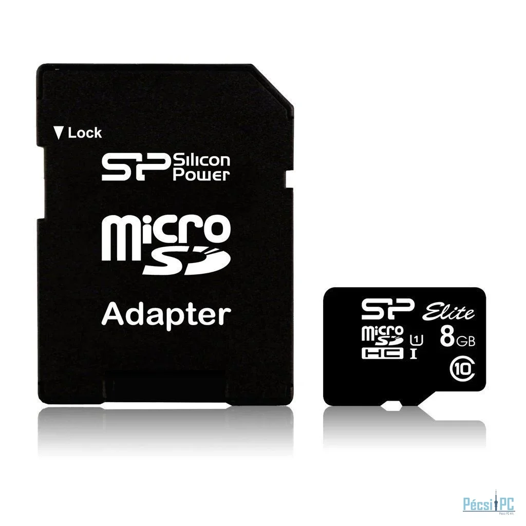 Silicon Power 8GB microSDHC Elite Class 10 UHS-I U1 + adapterrel