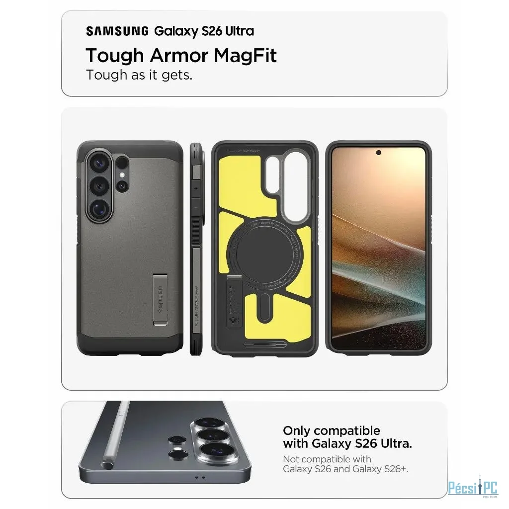 Spigen Tough Armor MagSafe case for Samsung Galaxy S26 Ultra Gunmetal
