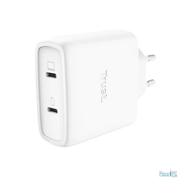 Trust Maxo 65W 2-Port USB-C GaN Charger White
