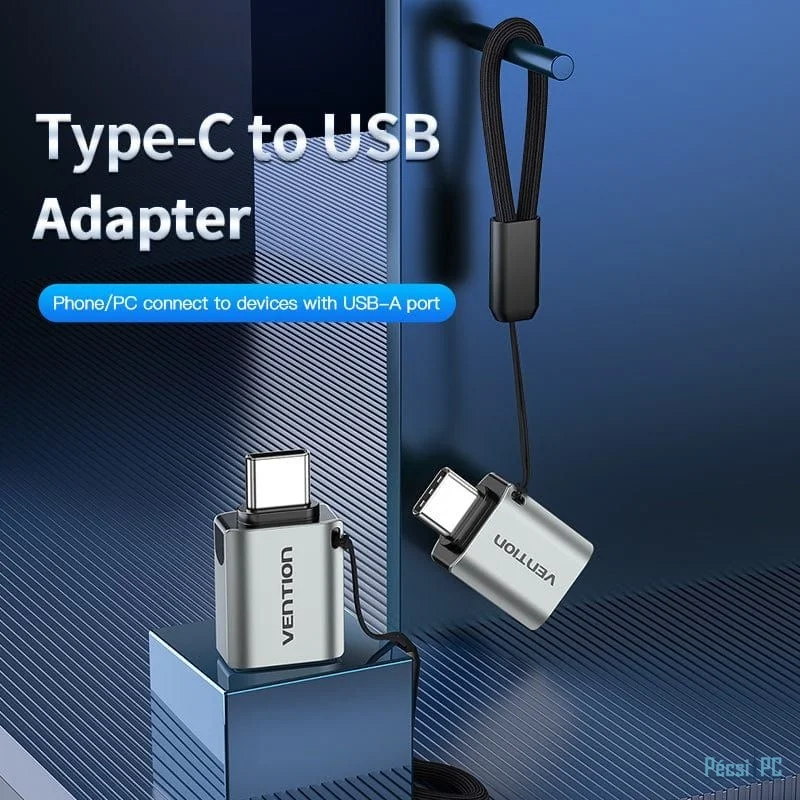 Vention USB-C Male to USB 3.0 Female OTG Adapter Gray