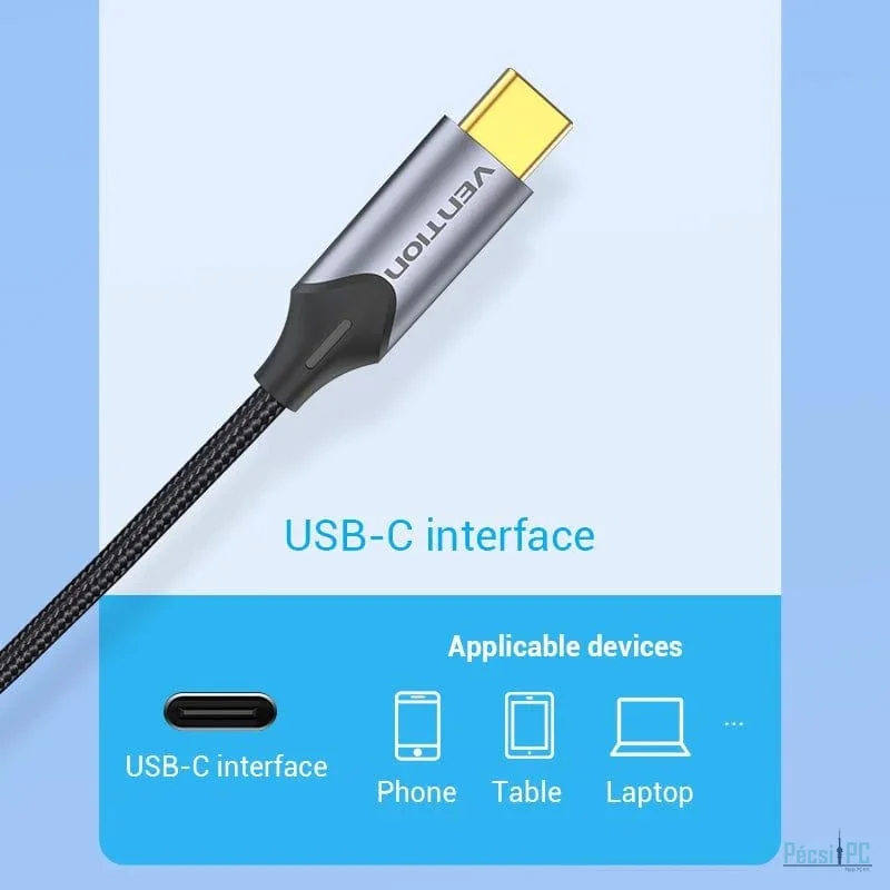 Vention USB-C to 2RCA male audio cable 2m Black