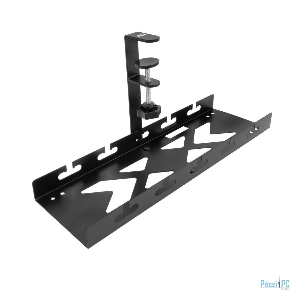 ACT Under-desk cable management tray with clamp mount 40cm Black