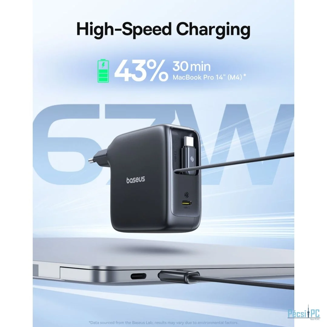 Baseus EnerCore CJ21 Charger Retractable 3C 67W EU Black