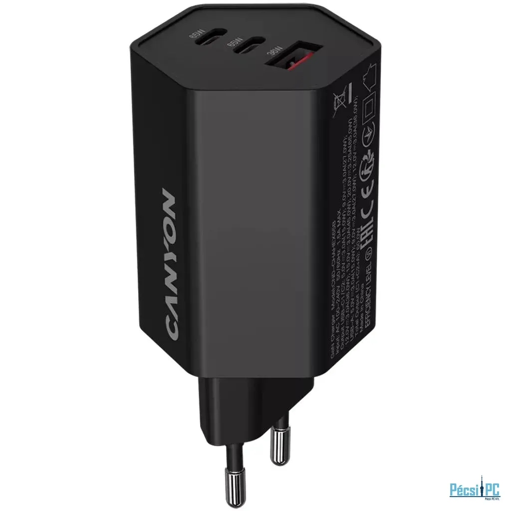 Canyon CND-CHAHEX65B Wall Charger Hexagon 65 Black