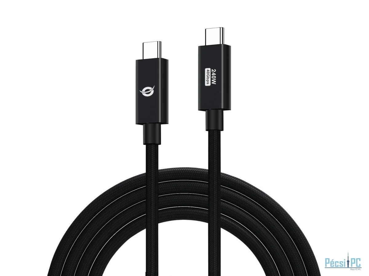 Conceptronic  ETTA04B12 USB4.0 Gen3 USB-C-USB-C PD3.1 240W cable 1,2m Black
