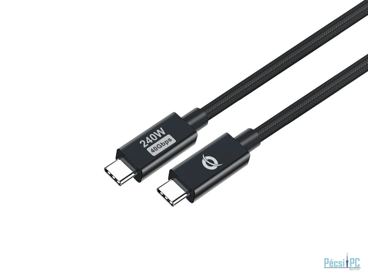 Conceptronic  ETTA04B12 USB4.0 Gen3 USB-C-USB-C PD3.1 240W cable 1,2m Black