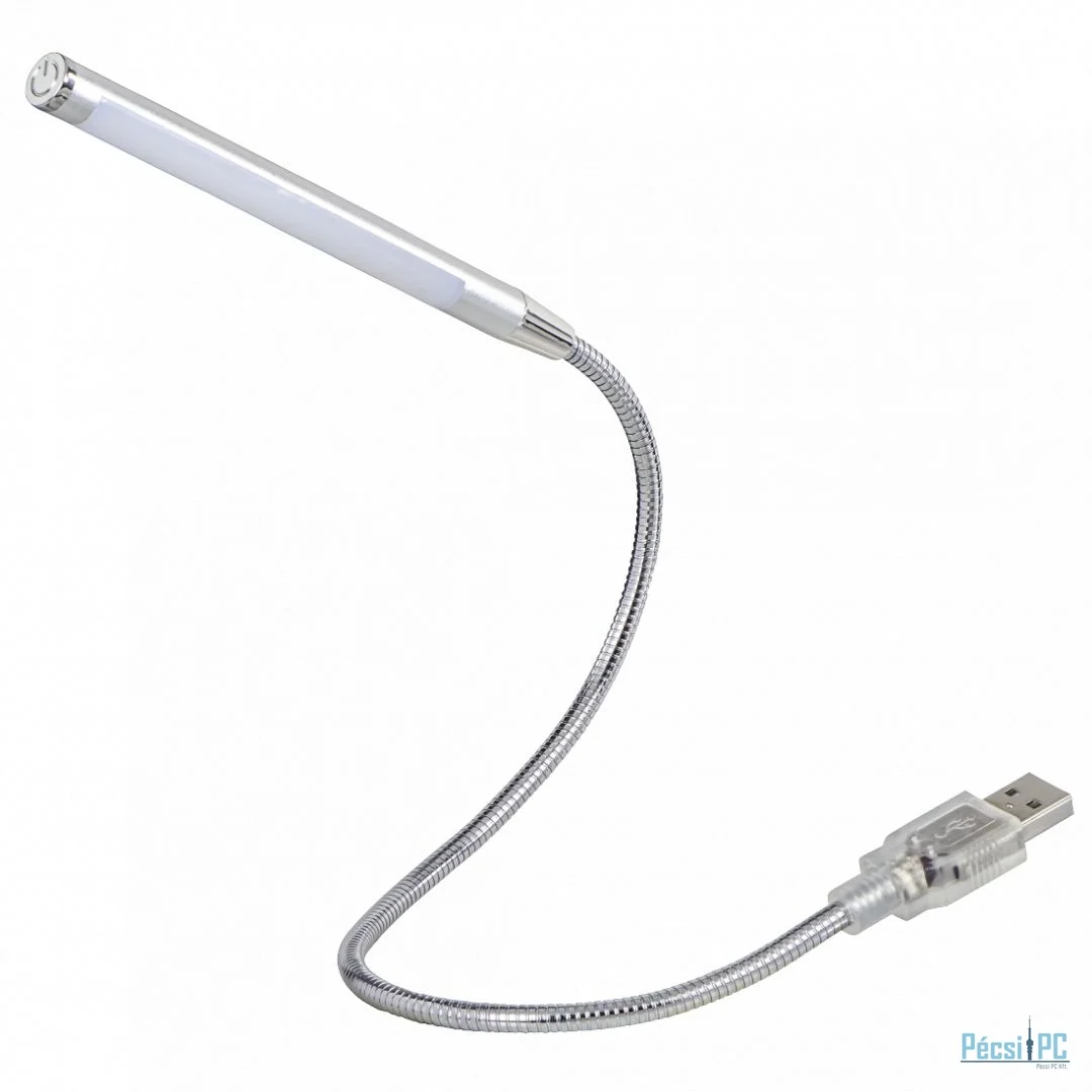 Hama Swan Neck Notebook Light with 10 LEDs Dimmable Touch Sensor Silver