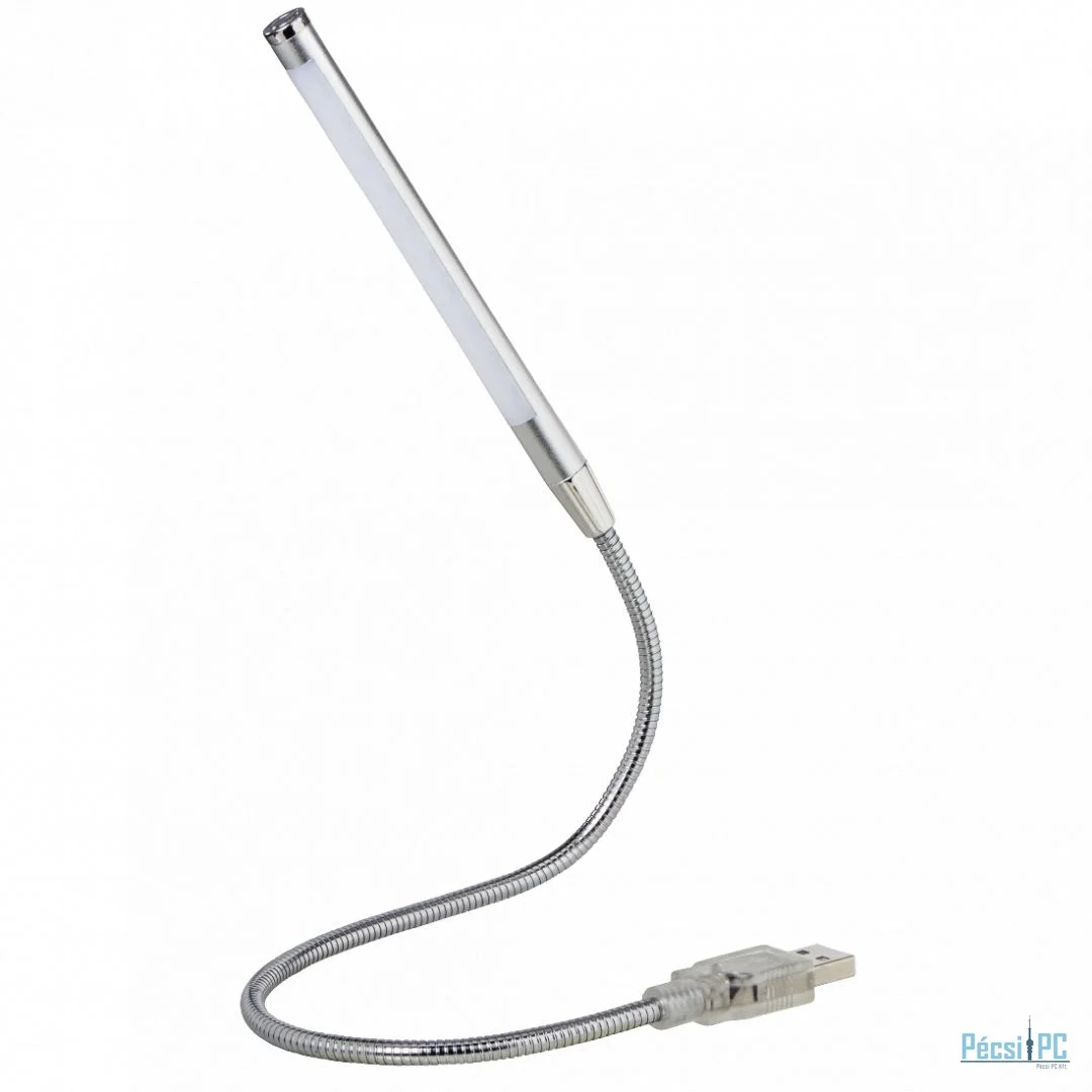 Hama Swan Neck Notebook Light with 10 LEDs Dimmable Touch Sensor Silver