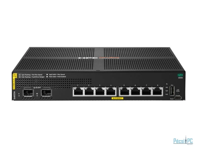 HP Aruba CX 6000 8-Port PoE Switch Black