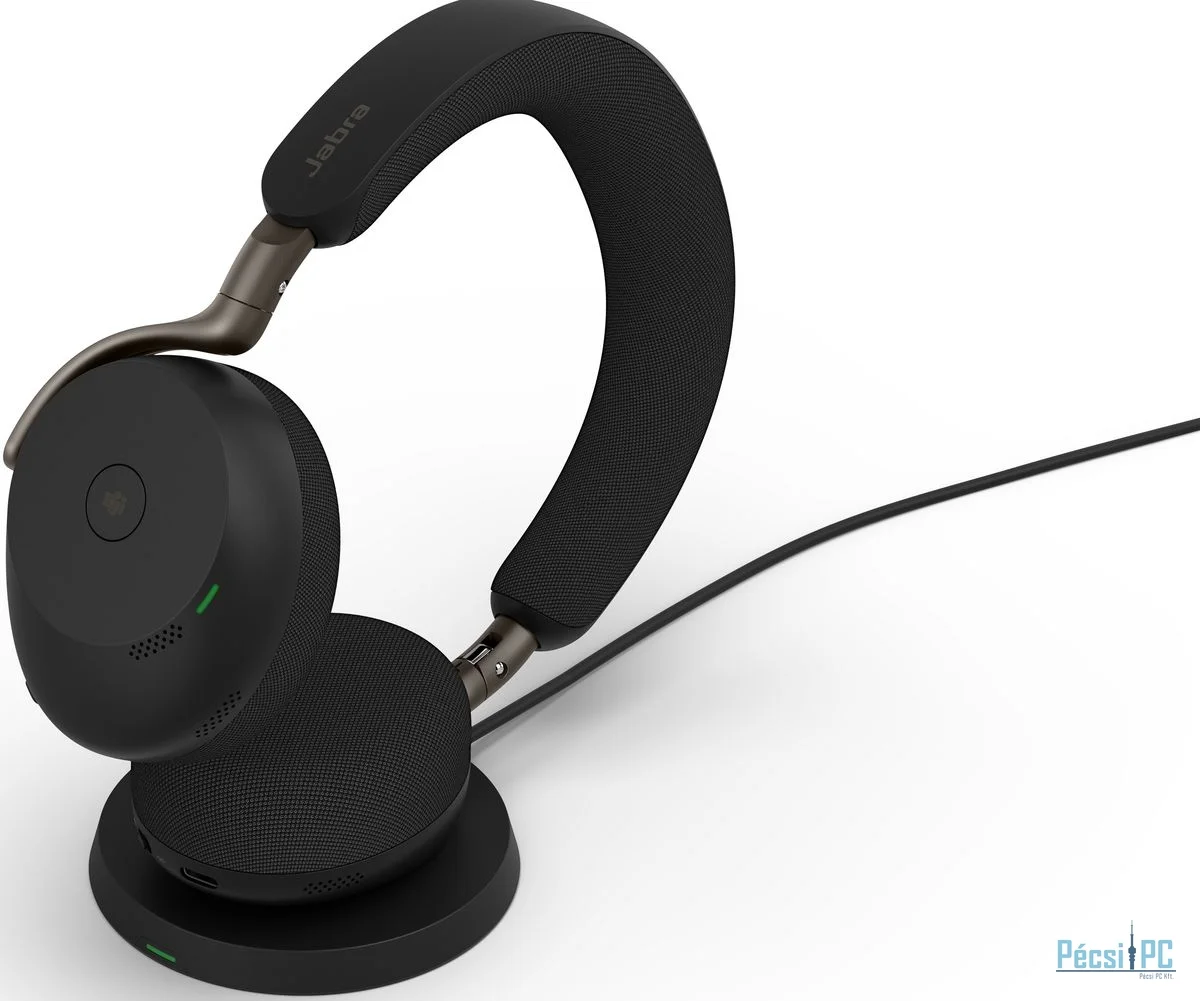 Jabra Evolve3 75 UC Stereo USB-C Wireless Bluetooth Headset with Charger Black