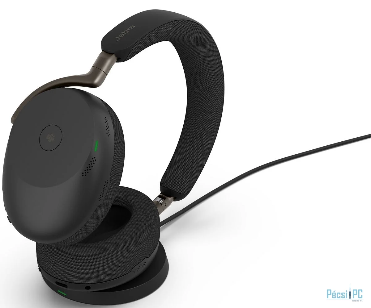 Jabra Evolve3 85 MS Stereo USB-C Wireless Bluetooth Headset with Charger Black