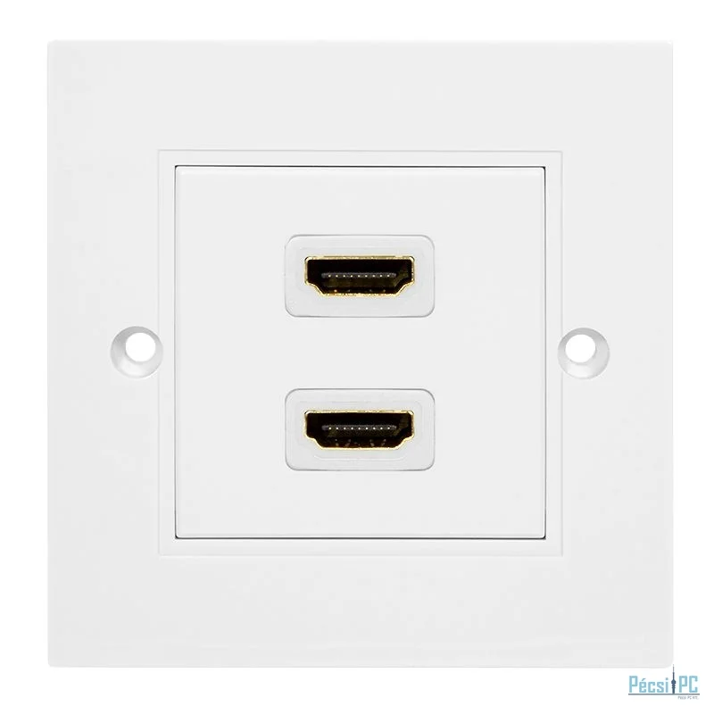 Logilink HDMI wall plate 2-port with 2x HDMI-A cable F/F 4K/30 Hz White