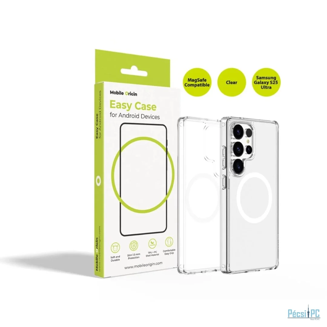 Mobile Origin Easy MagSafe case for Samsung Galaxy S25 Ultra Clear