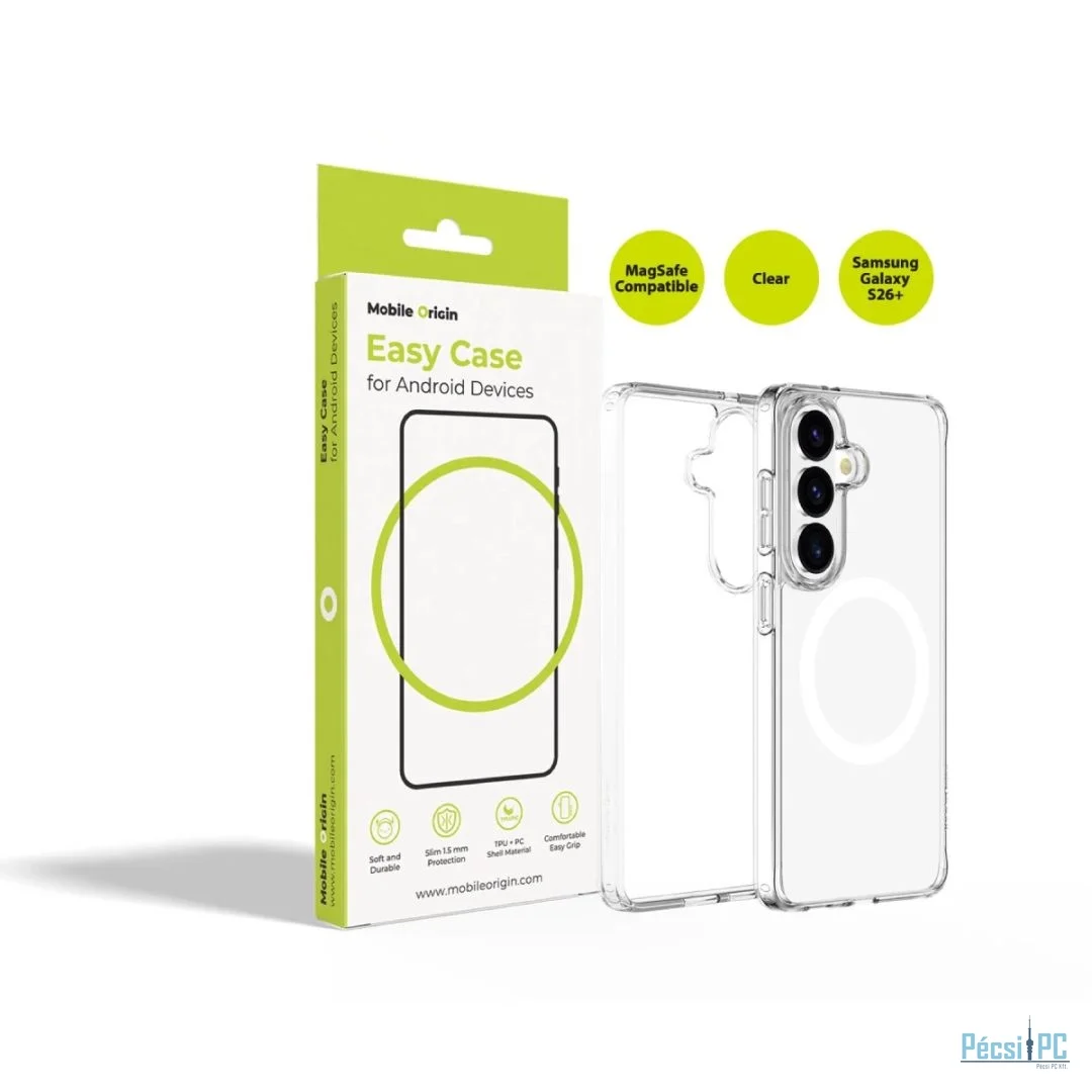 Mobile Origin Easy MagSafe case for Samsung Galaxy S26+ Clear
