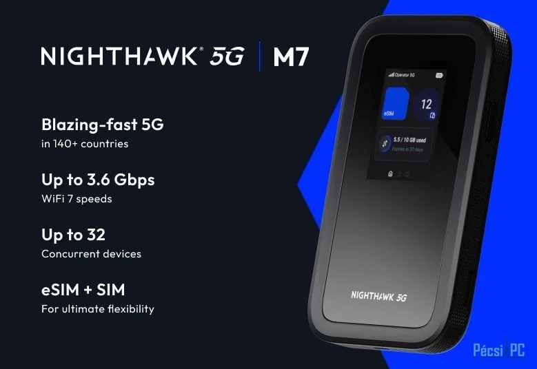 Netgear Nighthawk 5G M7 Mobile WiFi 7 Router with eSIM