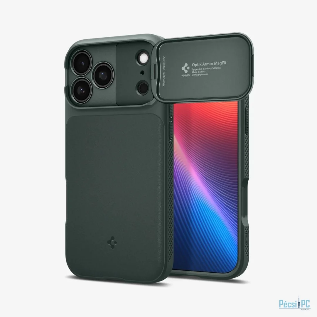 Spigen Optik Armor MagSafe case for iPhone 17 Pro Max Abyss Green