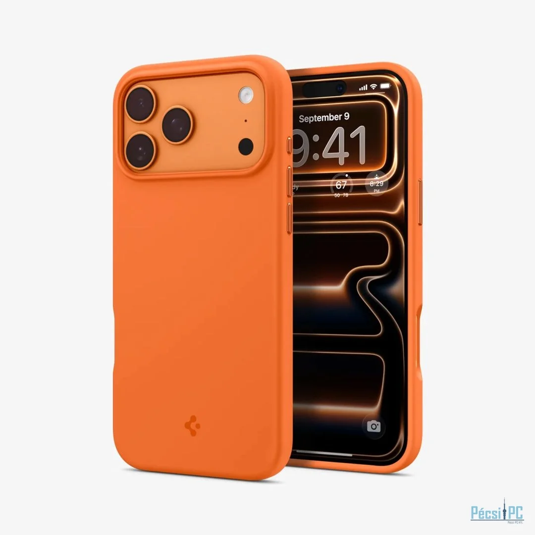 Spigen Silicone Fit MagSafe case for iPhone 17 Pro Max Cosmic Orange