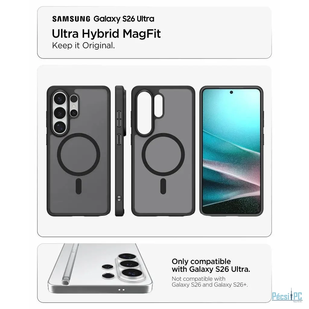 Spigen Ultra Hybrid MagSafe case for Samsung Galaxy S26 Ultra Frost Black