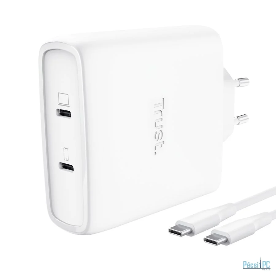 Trust Maxo 100W 2-Port USB-C GaN Charger White