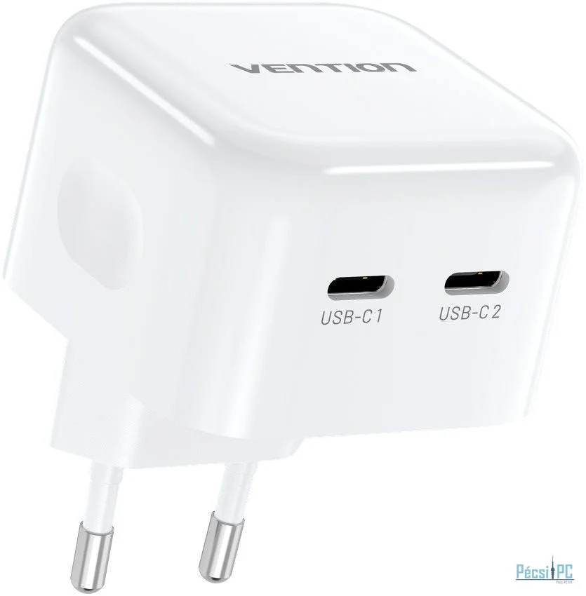 Vention 2-Port USB-C Charger White