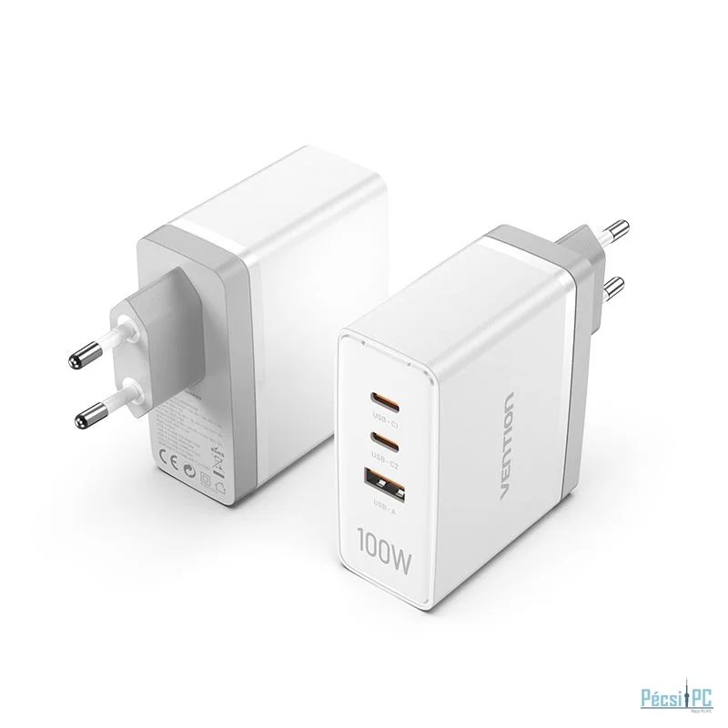 Vention 3-Port USB-C Charger White