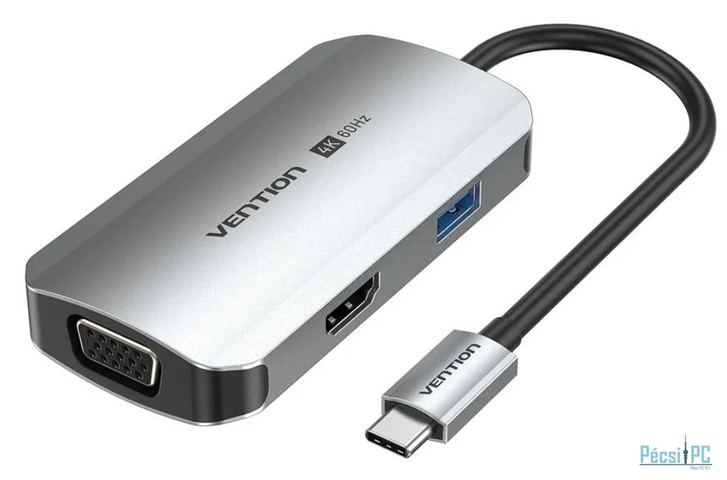 Vention 4-in-1 USB-C Docking Station Silver