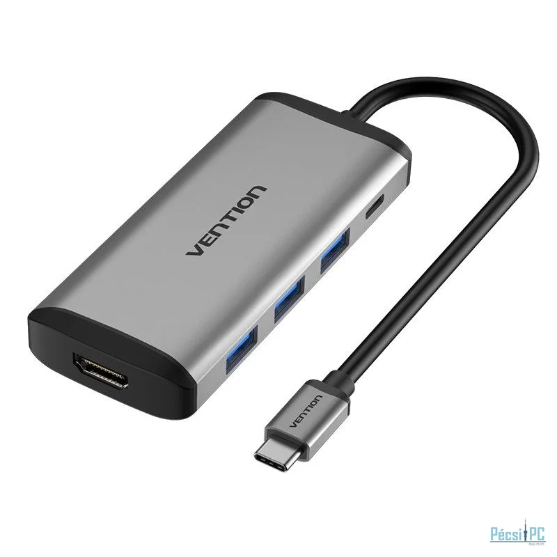 Vention 5-in-1 USB-C Docking Station Silver/Black